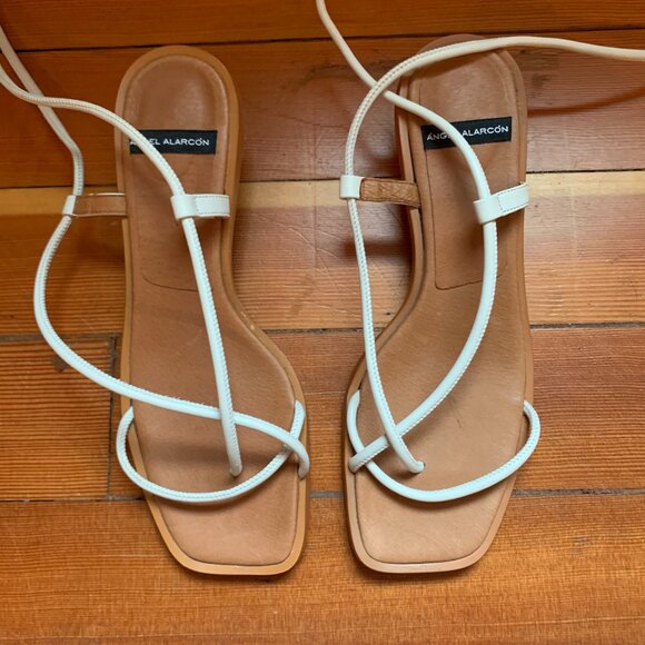 Anthropologie Angel Alarcon Leather Ankle-Tie Sandals Women's 9 - Picture 3 of 4